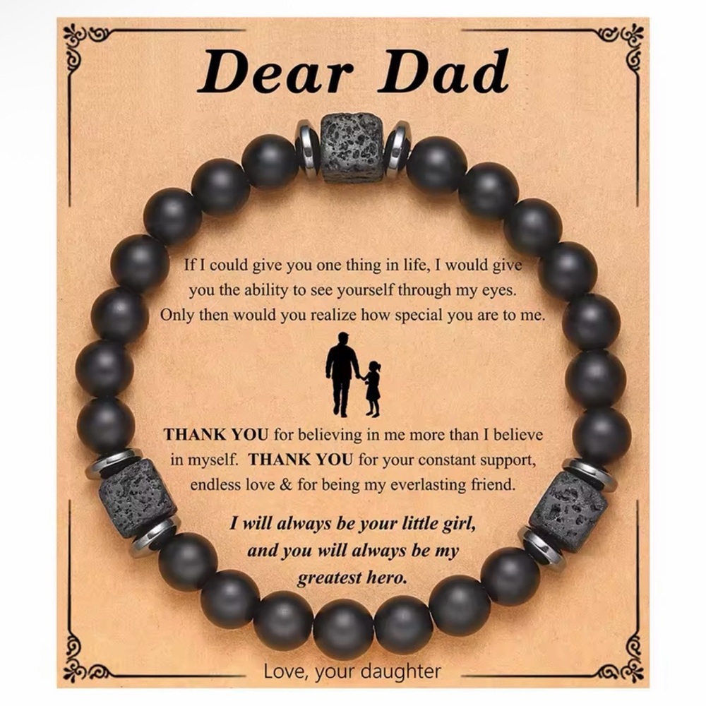 Gift for dad father bracelet with messge card